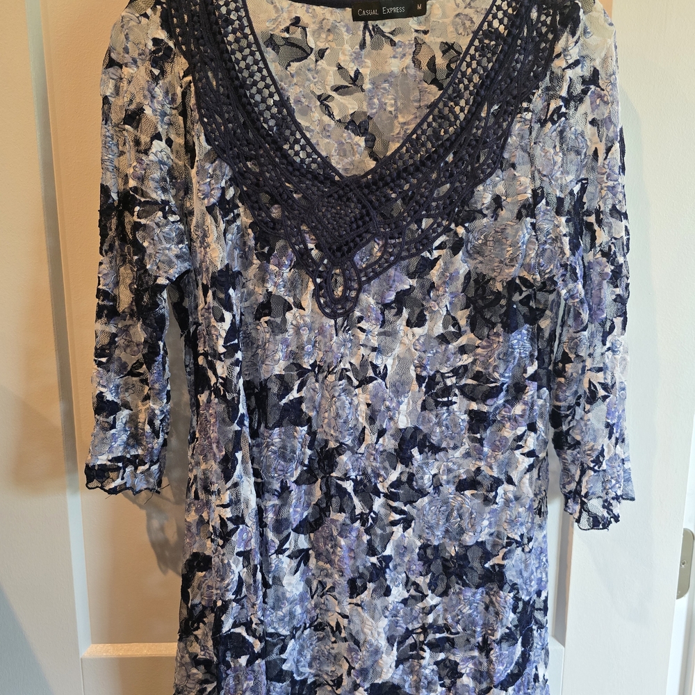 Blue Floral Women's Top
